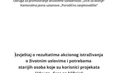 Izvještaj o rezultatima akcionog istraživanja o životnim uslovima i potrebama starijih osoba koje su korisnici projekata Udruge “Srce za bližnje”